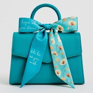 Elegant Floral Long Scarf – Imitation Silk Accessory with Message of Hope